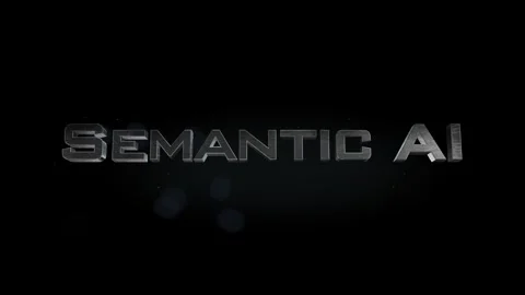 Semantic AI title 3D metal text on black alpha channel background Stock Footage 301266281