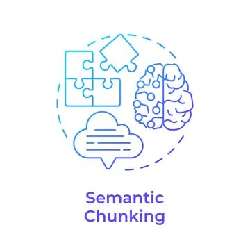 Semantic chunking blue gradient concept icon Stock Illustration