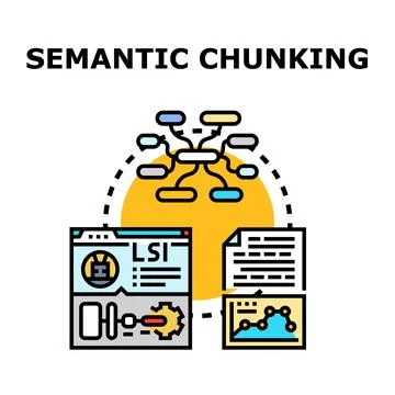 Semantic chunking concept vector icon illustration Stock Illustration
