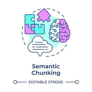 Semantic chunking multi color concept icon Stock Illustration