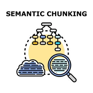 Semantic chunking process and data analysis concept Stock Illustration
