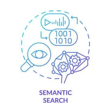 Semantic search blue gradient concept icon Stock Illustration