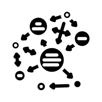 Semantic web natural language processing nlp glyph icon vector illustration Stock Illustration