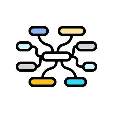 Semantic web nlp color icon vector illustration イラスト素材