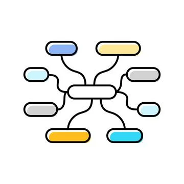 Semantic web nlp color icon vector illustration Stock Illustration