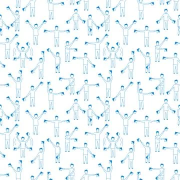 Semaphore alphabet, seamless pattern Stock Illustration