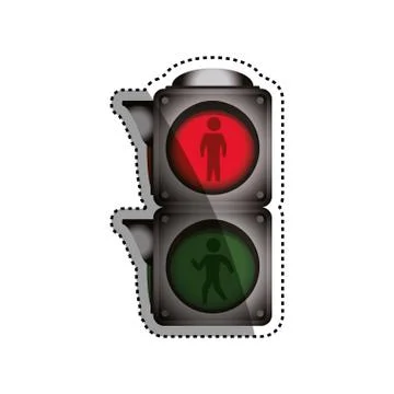 Semaphore pedestrian light post 스톡 일러스트