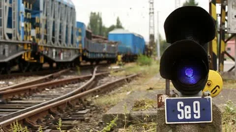 Semaphore on a railway Stock Footage 11863267