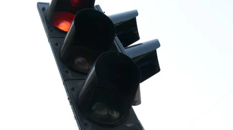 Semaphore, red light, Belgrade city Stock Footage 53292524