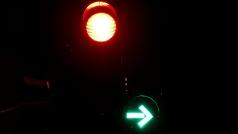 Semaphore - Signal Notification for Traffic Stock Footage 85050271