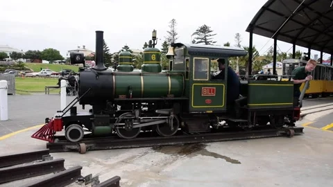 Semaphore Steam Train turning around Stock Footage 169831823