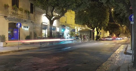 Semaphore traffic light night Stock-Footage 79000871