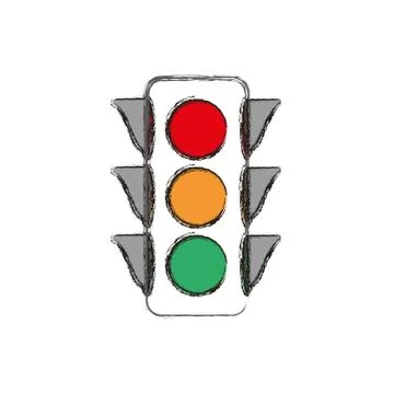 Semaphore traffic light post 스톡 일러스트