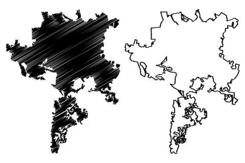 Semarang City (Republic of Indonesia, Java island) map vector illustration, s Stock Illustration
