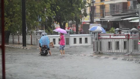 Semarang Flood 2023 Stock Footage 228891592