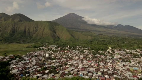 Sembalun village, colourful rice fields Tetebatu is East North part of Lombok Stock Footage 153028448