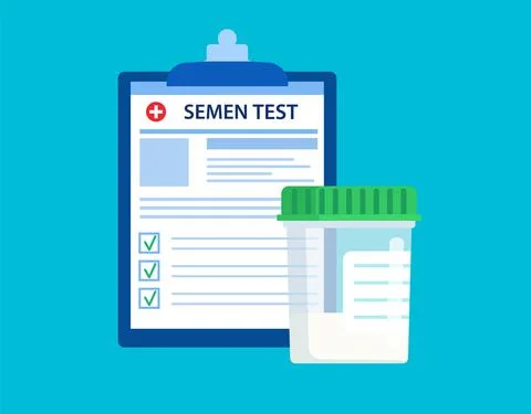 Semen test Plastic jar Illustrazione stock