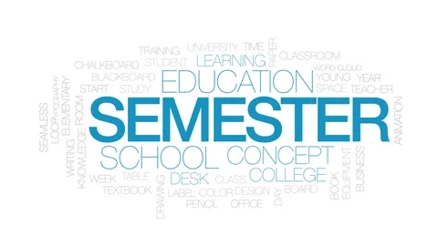 Semester animated word cloud. Kinetic typography. Stock Footage 106512509