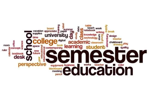 Semester word cloud Stock Illustration