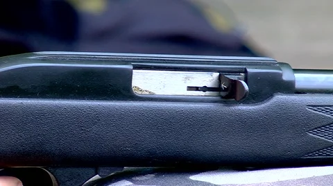 Semi-auto 22 caliber jam Stock Footage 40634314