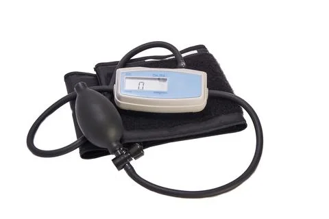 Semi-automatic digital tonometer to measure and control blood pressure, pulse Stock Photos