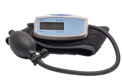 Semi-automatic digital tonometer for measuring blood pressure and pulse rat.. Stock Photos