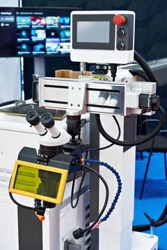 Semi-automatic laser welding and mould repair system Stock Photos