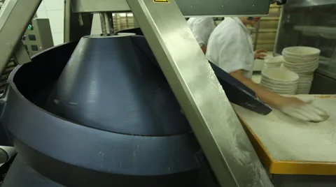 Semi-automatic line for bread dough. Stock Footage 59869742