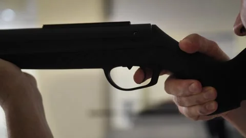 Semi-automatic machine gun Stock Footage 249084602