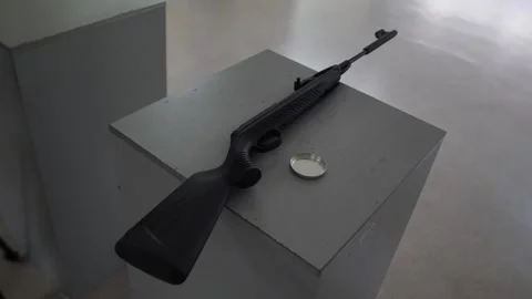 Semi-automatic machine gun Stock Footage 249084616