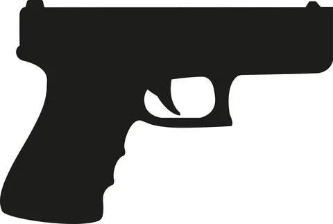 Semi-automatic pistol sign. Stock Illustration