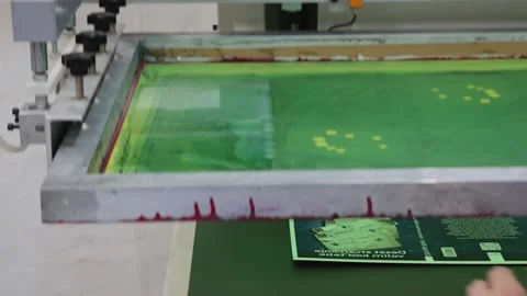 Semi Automatic Screen Print | Stock Video | Pond5