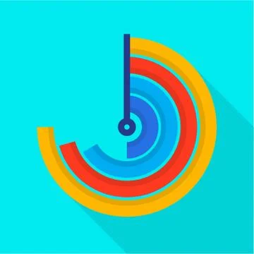 Semi circle diagram icon, flat style Illustrazione stock