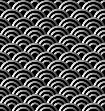 Semi circle pattern vector with black and silver color Stock Illustration