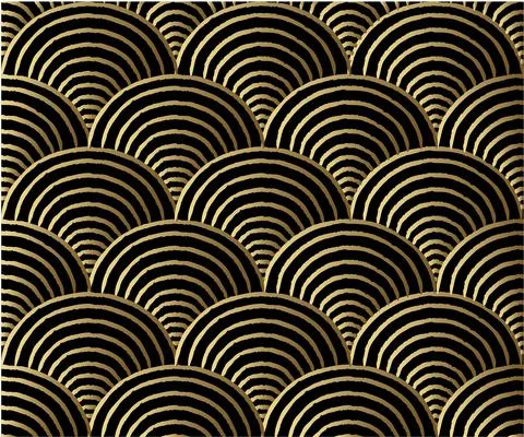 Semi circle pattern vector with black and Gold color Stock Illustration