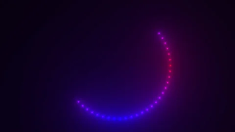 Semi Circle Semi-Circle Half Ring Demicircle Led Lights Spinning Loader Stock Footage 153947365