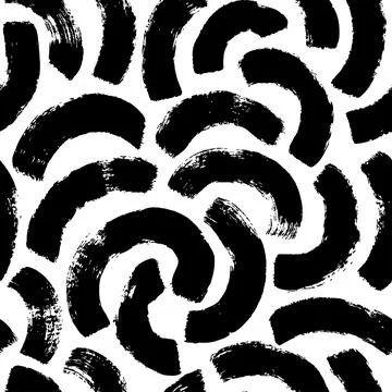 Semi circles brush strokes vector seamless pattern 스톡 일러스트