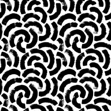 Semi circles brush strokes vector seamless pattern 스톡 일러스트