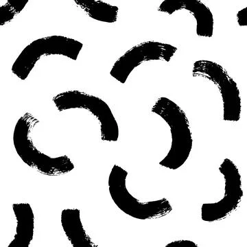 Semi circles brush strokes vector seamless pattern Illustrazione stock
