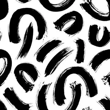 Semi circles brush strokes vector seamless pattern Stock Illustration