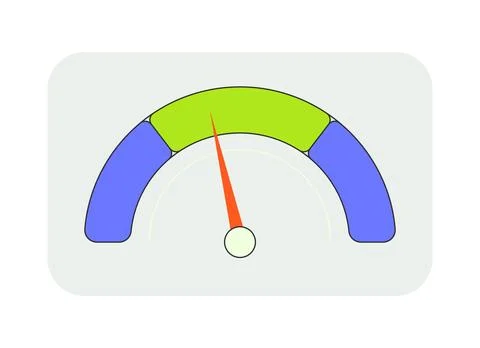 Semi circular gauge meter flat UI data visualization element 스톡 일러스트