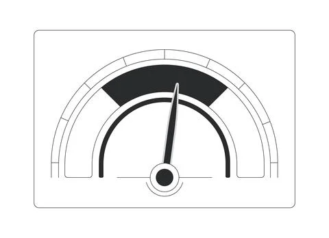 Semi circular gauge meter modern line style data visualization element Stock Illustration