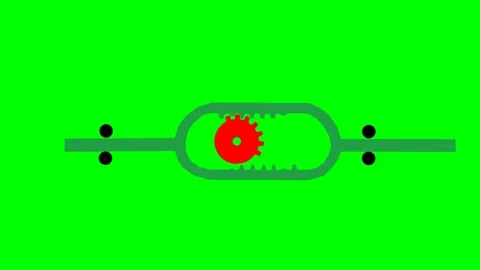 Semi-circular red wheel moves tools on green screen Stock Footage 289212900
