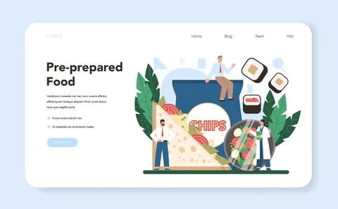 Semi-processed goods production web banner or landing page Stock Illustration