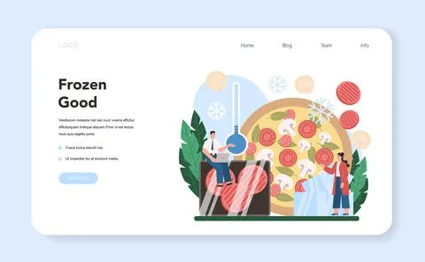 Semi-processed goods production web banner or landing page Stock Illustration