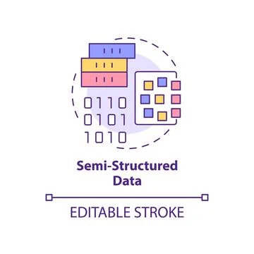 Semi-structured data concept icon Stock Illustration