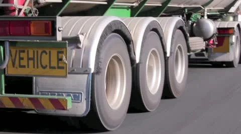 Semi Trailer Wheels Stock Footage 10838567