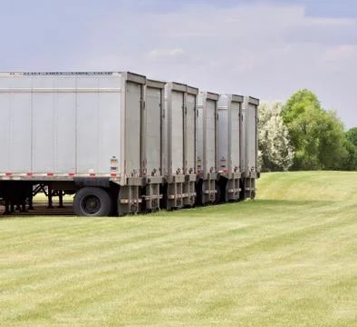 Semi Trailers Waiting Stock Photos
