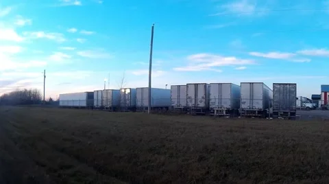 Semi Trailer's in the yard Stock Footage 58400090
