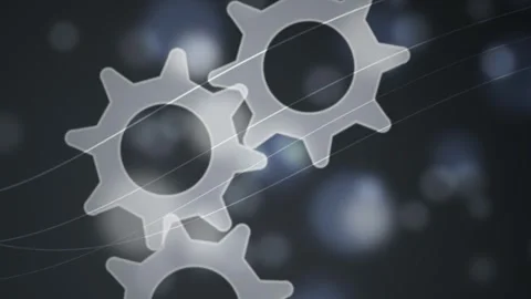 Semi transparent gears rotating seamless loop motion background Stock Footage 345657686